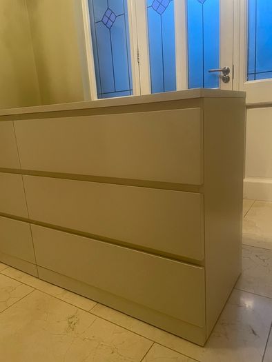 MALM Chest of 6 drawers, white, 160x78 cm WHITE