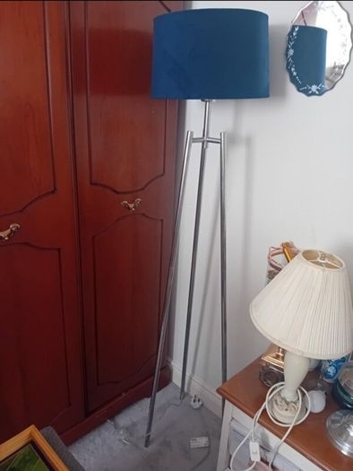 Navy velvet chrome meadows and byrne floor lamp RRP 200