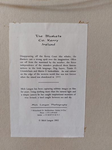 Mick Langan "The Blaskets, Co. Kerry" Mounted/Framed Print