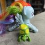 Articulated Joints Rainbow Dash with Pet Turtle Tortoise MLP G4 My Little Pony Image 3