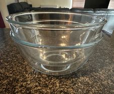 2 good quality glass mixing bowls