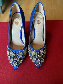 Blue embellished river island high heels size 5