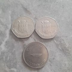 Millenium punt and 2 x 1988 50p