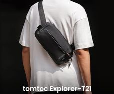 tomtoc Compact EDC Sling Bag, Minimalist Chest Shoulder Crossbody Sling Backpack for Men Women