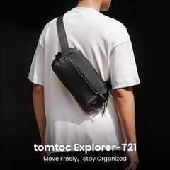 tomtoc Compact EDC Sling Bag, Minimalist Chest Shoulder Crossbody Sling Backpack for Men Women