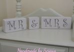 Mr & Mrs Shabby Chic Shelf Sitters Handmade