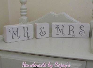 Mr & Mrs Shabby Chic Shelf Sitters Handmade
