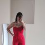 Elegant red pleated jumpsuit for parties and events UK 8 Image 2