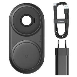 Baseus Wireless Charger Planet 2-in-1 Cable Winder QC Wireless Charging (Type-C 3A, 1m) Black WXPL-B02