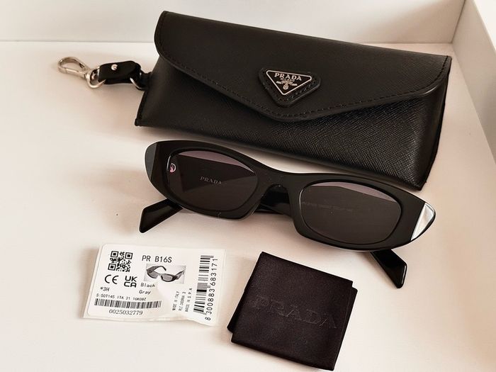Prada Style Black Geometric Sunglasses