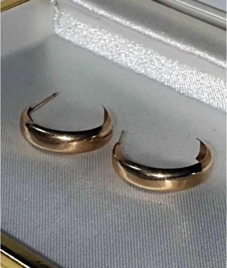 Vintage Hallmarked 9ct Gold 'Demi' Hoops