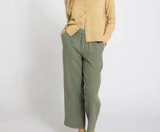Carolyn Donnelly The Edit Khaki Linen Trousers