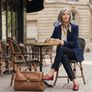 Stylish French Lancel Leather Briefcase Women's Bag Image 2