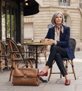 Stylish French Lancel Leather Briefcase Women's Bag