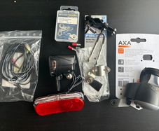 Bike Dynamo Set: Dynamo, Front & Rear Light, Cables NEW