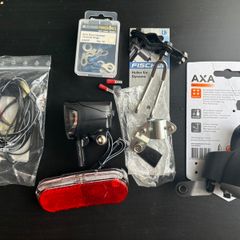 Bike Dynamo Set: Dynamo, Front & Rear Light, Cables NEW