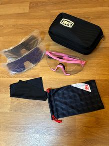 100percent Pink Cycling Sunglasses with 3 Interchangeable Lenses