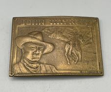 John Wayne Solid Brass Vintage Belt Buckle Johnson and Held Limited Edition