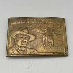 John Wayne Solid Brass Vintage Belt Buckle Johnson and Held Limited Edition