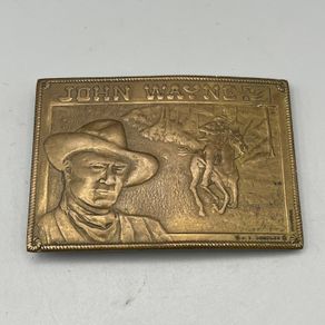John Wayne Solid Brass Vintage Belt Buckle Johnson and Held Limited Edition