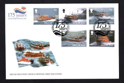 1999 Isle of Man 175th anniversary of Royal National Lifeboat Institution (RNLI) Commemorative Stamps Addressed First Day Cover (FDC)
