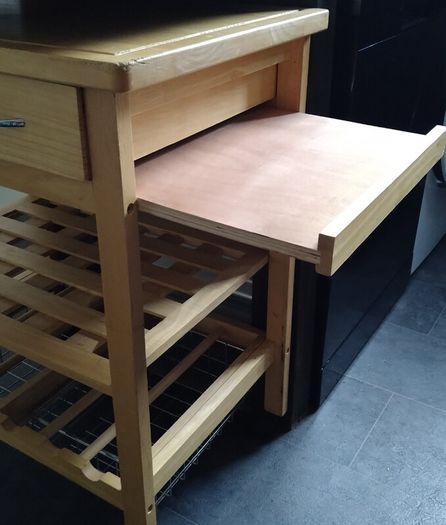 Solid Wood Butcher Block Kitchen Trolley