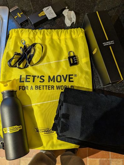 Technogym Gym Accessories Towel, Bottle, Bag Etc...