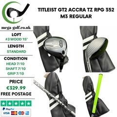 Titleist GT2 #3 Wood 15 Degree / Accra TZ RPG 352 M3 Regular