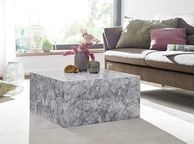 main image for ad Monobloc Coffee Table  High Gloss MDF  Varnished Design Living Room Table Cube Square Lounge Side Table Cube Shape