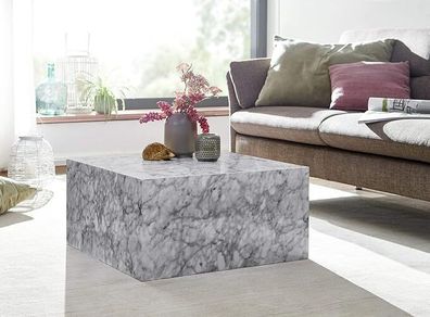 Monobloc Coffee Table  High Gloss MDF  Varnished Design Living Room Table Cube Square Lounge Side Table Cube Shape