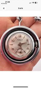 Watch Keychain Small Vintage Silver Quartz Gift Red Collectibles Switzerland Men