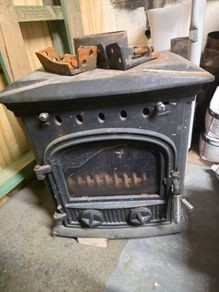 wood fireplace