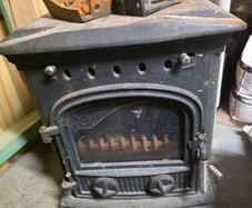 wood fireplace