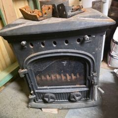 wood fireplace