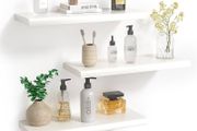 White Floating Shelves for Wall,Invisible Wall Mounted Shelf Set of 3,White Shelves for Bathroom,Bedroom,Living Room and Kitchen Decoration Storage