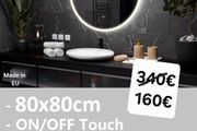 LED Bathroom Mirror 80cm Round Touch Switch