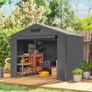 Tent garage 2.5 x 1.8 m Waterproof garage tent with roll-up zipper door ventilation window Dark gray Image 3
