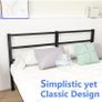 4ft6 Double Bed Frame with Headboard, Metal Slats Support Platform Bed Frames Double Bed with Storage Under Bed, Enhanced Support Stable Easy Assembly, Noise Free, No Box Spring Needed, Black Image 6