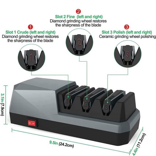 Brand New Electric Knife Sharpener, Professional Knife Sharpener with 3-stage sharpening system