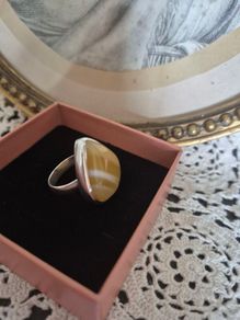 Sterling Silver And Amber Ring