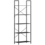 Bookshelf, Freestanding 5-Tier Shelf, Industrial Office Shelf with Metal Frame, Open Storage Shelf for Living Room, Office, Study, 60x30x170.5 cm, Black Image 4