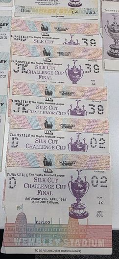 Vintage Silk Cut Rugby League Challenge Cup Wembley Tickets 8-Year Bulk Lot 1988-1997