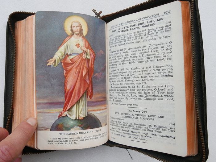 Vintage Saint Joseph Daily Missal Catholic Mass Prayer Book with Leather Cover