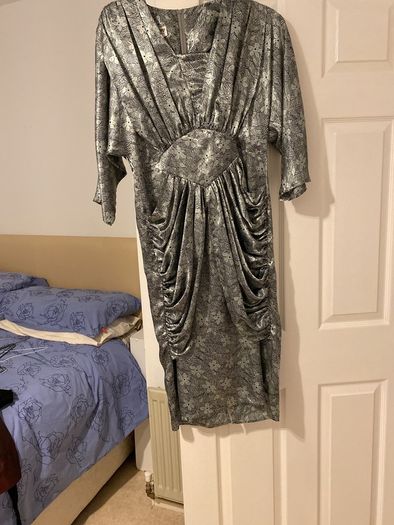 silver and black dress
