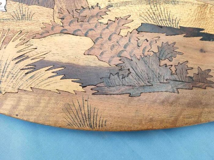 2 X Vintage Indian Rosewood Marquetry panels
