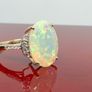 Gold 9K Gold AAA Ethiopian Opal & Diamond Ring Image 5