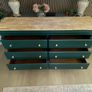 Extra Large Refurbished Chest of Drawers Mallard Green & Natural Wood Image 4