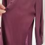 VINTAGE Ester Ken Paris burgundy long-line split panel blouse Sz L (Fit 12-14UK) Image 6