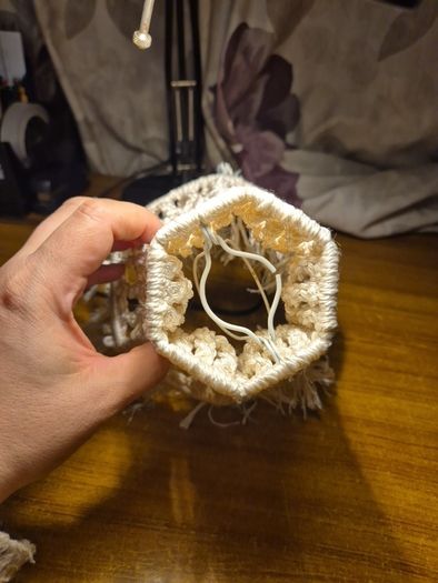 Vintage White Crochet Lampshade