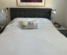 Ikea grey king size bed head only - excellent condition